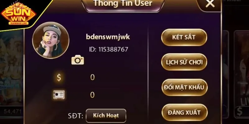 Nhập thông tin đăng ký vào Sunwin